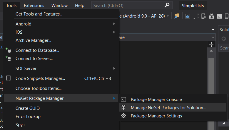 Manage nuget packages